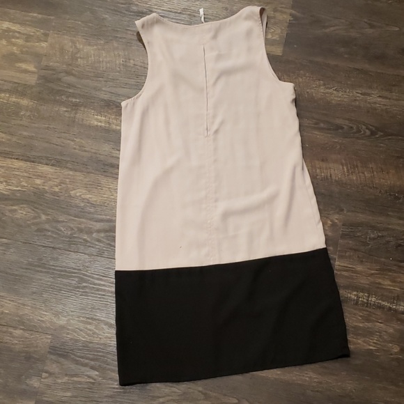 Lush color block tan, teal and black dress - Picture 4 of 5